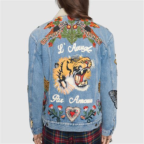 embroidered gucci jacket|gucci embroidery applique.